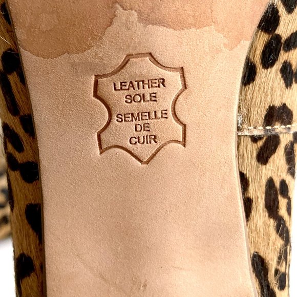 Leopard Print Mohair Pointed Toe High Heels, Pumps - Picture 6 of 7